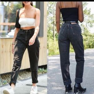 Levi's Vintage 550 Black High Rise Mom Jeans 30w 30L